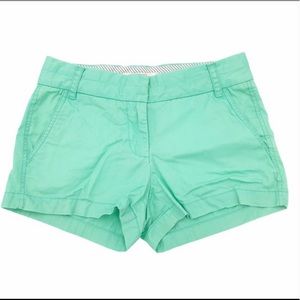 J. Crew Factory Broken-In Chino Shorts Green; Size 0
